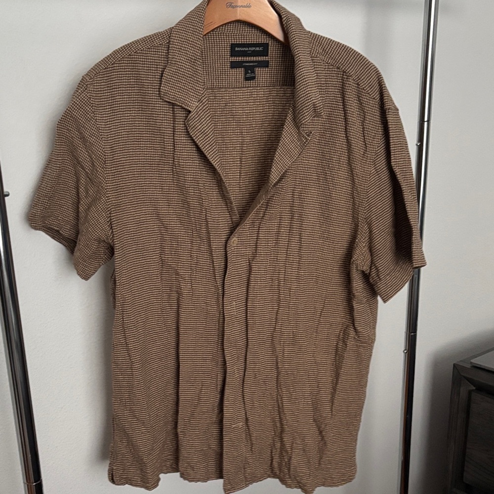 Banana Republic Tan Casual Button Down Shirt